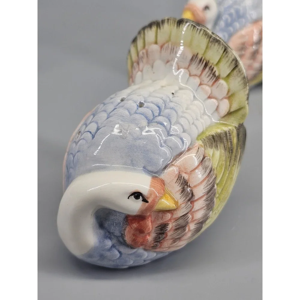 Salt Pepper Shakers FF Ceramic Turkey Thanksgiving 4pc by Fitz & Floyd